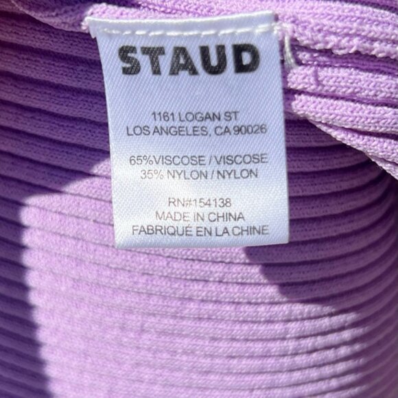 STAUD Shoko Sweater Lavender Ribbed Dress - Picture 4 of 5